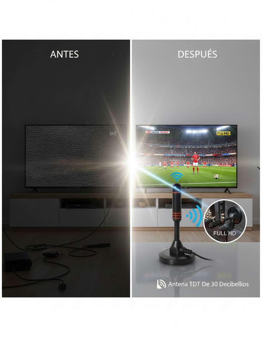 📡 Antena TDT 30 dB – Alta Ganancia